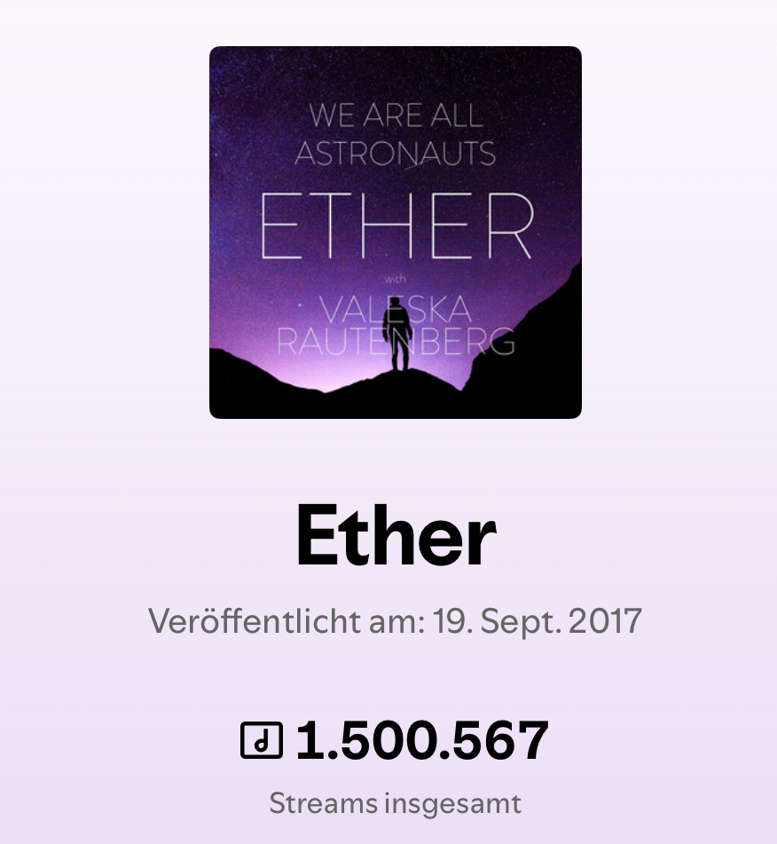 1.5 Million Streams for Ether